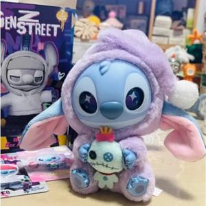 반다이 뉴 스티치 잠자리에 들기 전에 먹어라 시리즈 비닐 블라인드 박스 가방 펜던트 귀여운 봉제 인형 미스터리 박스 장난감 서프라이즈 선물