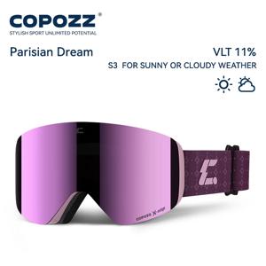 코포즈 겨울용 자석 스키 고글 성인용 야외 UV400 보호 고화질 김서림 방지 탈부착 가능 여성 남성 스노보드 고글