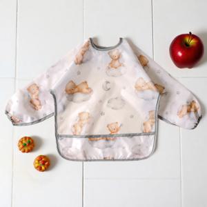 Elinfant 방수 먹는 먹이 턱받이, 유아 유아 아기 만화 긴 소매 턱받이, 동물 프린트 소프트 베이비 Burp Cloth Aprons