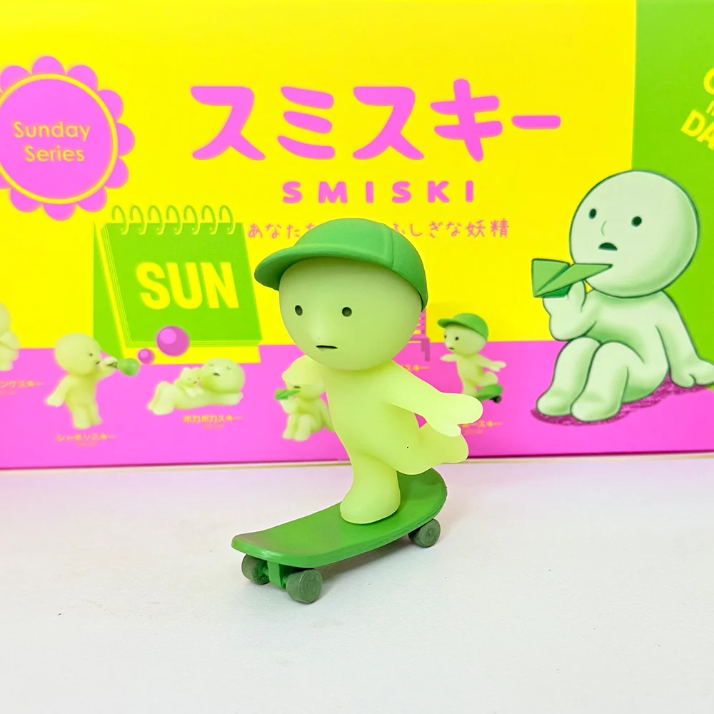 핫한 고품질 신상품 SMISKI 선데이 시리즈 야광 인형 모델 블라인드 박스 장식 귀여운 코너 준 엘프 자동차 장식품 카와이 선물