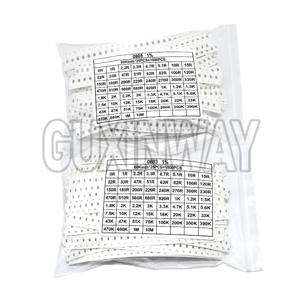 SMD 0603 0805 1500개/세트 저항기 모듬 세트(60개 값 X 25개) 0R-10M 옴 1% 고정밀 필름 칩 저항기 키트
