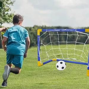 홈피쉬 실내 미니 접이식 축구 골대 네트 세트 펌프 포함 어린이 스포츠 야외 홈 게임 장난감 플라스틱