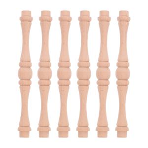 6개입 원목 스핀들 미완성 공예 난간 장식용 계단 난간 홈 레스토랑 가구 수리용 나무 스핀들