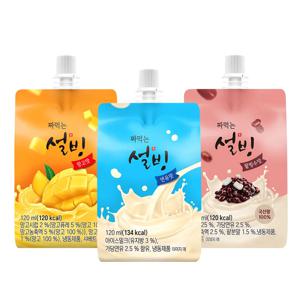 짜먹는 설빙 망고맛/우유맛/팥빙수맛 120ml x 12개입 샤베트 아이스크림
