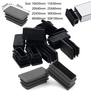 5/10pcs 사각형 플라스틱 검정색 블랭킹 엔드 캡 튜브 파이프 삽입 플러그 마개 10X20mm ~ 50X100mm