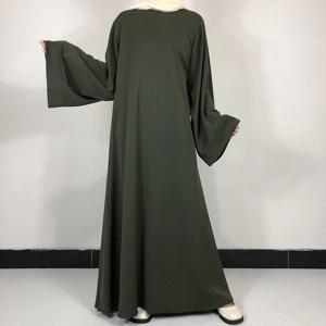 15 색상 무료 벨트가있는 기본 일반 Nida Abaya 고품질 이슬람 여성 겸손한 간단한 드레스 EID 라마단 이슬람 의류