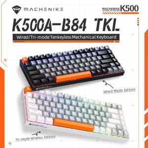 Machenike K500A-B84 기계식 키보드, PC 게이머 노트북용, 핫 스왑 가능, 유선 게임용 키보드, 6 색 백라이트 84 키, 75% TKL