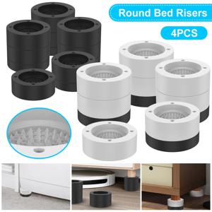 4Pcs 라운드 가구 라이저 헤비 듀티 침대 의자 라이저 지원 1300lb 미끄럼 방지 세탁기 책상 소파 하단 다리 라이저