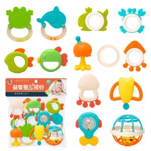 아기 딸랑이 장난감 세트, 유아 그랩, 흔들리는 딸랑이 감각, 아기 발달 학습 음악 장난감, 신생아 첫 생일 선물