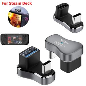 USB-C 수-암 USB C 어댑터, 스팀 데크 액세서리용 고속 충전 컨버터 어댑터, 180 도 각도, 20Gbps PD 140W