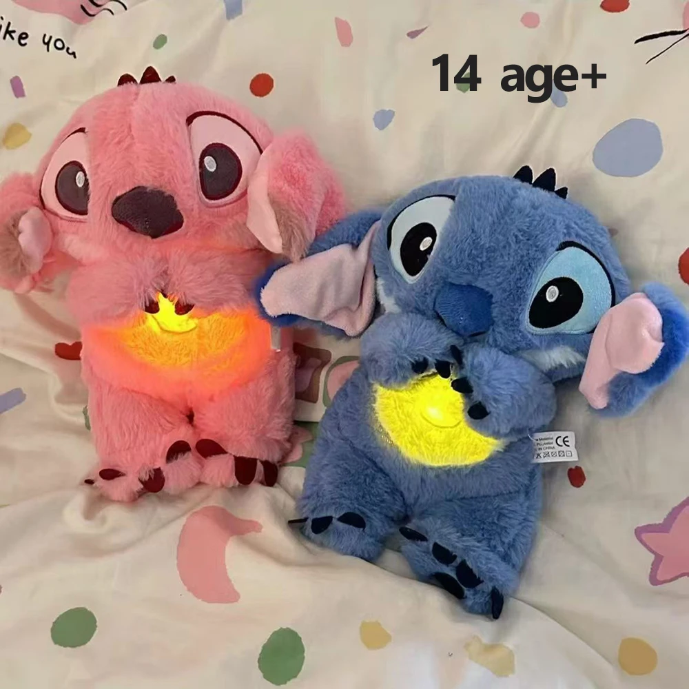 릴로와 스티치 진정 인형 통기성 디즈니 귀여운 애니메이션 캐릭터 스티치 액세서리 장식 수면 동반자 장난감