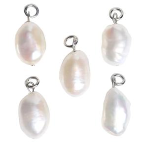 10 개/몫 도매 천연 진주 매력 스테인레스 스틸 쥬얼리 팔찌 목걸이 만들기 DIY 구슬 결과