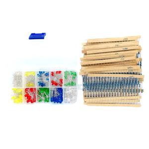 Led 저항 키트 600Pcs 30 값 1/4W 저항 키트 + 200Pcs Arduino 프로젝트용 5색 3mm 및 5mm LED 발광 다이오드