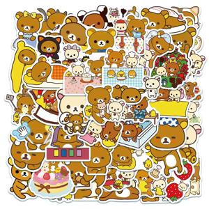 50/100PCS Kawaii Rilakkuma 곰 기타에 대 한 귀여운 만화 스티커 DIY 장난감 자전거 스케이트 보드 노트북 수하물 장식