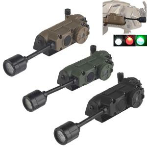 전술 헬멧 램프 헤드 랜턴 빨간색 녹색 파란색 흰색 IR 빛 LED 스트로브 IFF 야외 사냥 손전등 Airsoft 기어