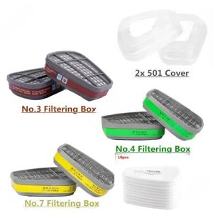 6200/7502/6800 마스크화학 가스 마스크 6001/6002/6004 상자 5N11 면 보호 필터페인트 마스크호흡기교체 가능한 액세서리