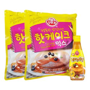 오뚜기 알뜰 핫케익믹스(핫케익믹스 500g 2개 + 케이크 시럽 220g 1개) 세트