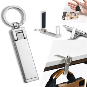 1/2개 다기능 금속 열쇠고리 게으른 휴대폰 거치대 책상 옆 걸이 가방 매직 툴 휴대용 견고한 내구성 펜던트