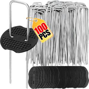 U 형 정원 스테이플 헤비 듀티 울타리 튜브 스테이크 잔디 핀 잔디 장벽 지상 손톱을 유지하기위한 아연 도금 조경 스파이크