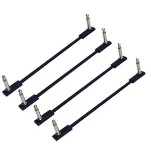 Miwayer 4pcs 기타 효과 페달 용 플랫 케이블 6.35mm 모노 TS 직각 5 ~ 50cm/공간 절약/클리어 사운드/페달 효과 용