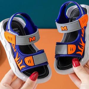 여름 아기 샌들 귀여운 만화 아기 남자 샌들 부드러운 밑창 미끄럼 방지 남아 여아 샌들 유아 아기 신발 해변 2-10세