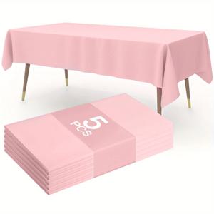 183×137cm 솔리드 핑크 Tablecovers 결혼식 장식을위한 플라스틱 식탁보 소녀 성인 생일 파티 용품 테이블 장식