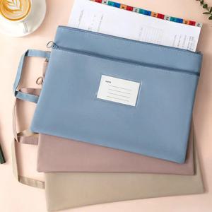 A4 파일 정리함 대용량 방수 옥스포드 원단 이중 지퍼 수납공간 튼튼하고 세련된 문구 및 사무용품