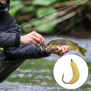 바이오닉 고무 구더기 낚시 미끼 세트 훅 발광 그럽 루어 배스 송어 크래피 블루길 이상적인 민물 호수 강 낚시