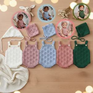 10-12인치 베이비 리본 인형을 위한 5가지 스타일의 가장 귀여운 스웨터 의상, 부드러운 촉감의 수제 고품질 옷과 모자 포함