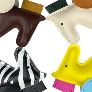 귀여운 28색 날개 달린 조랑말 키체인, 태슬 꼬리가 달린 PU 가죽 가방 장식, 마카롱 색상의 봉제 말 가방 장식