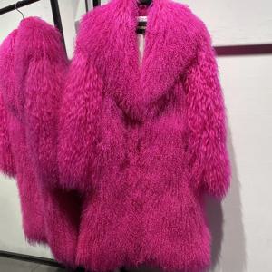 2025 겨울 따뜻한 천연 여성용 몽골리아 양털 코트 겨울용 진짜 양털 코트 긴 길이 칼라 포함