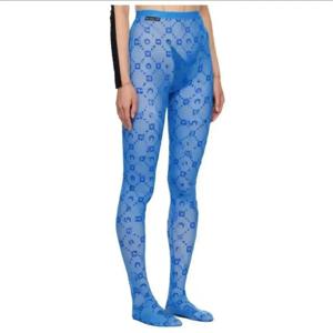 하이웨이스트 팬츠 여성 스트리트웨어 탄력 슬림핏 얇은 양말 가을 패션 솔리드 컬러 문 퍼스펙티브 메쉬 플러시