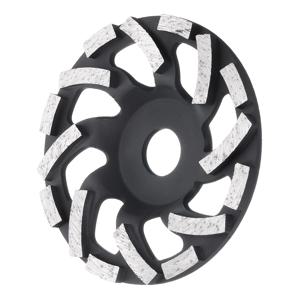 5인치 콘크리트 연삭 휠 7/8인치 아버 연삭 컵 휠 (다이아몬드 세그먼트 포함) 페인트 에폭시 코팅 제거용, 검정색