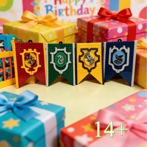 4개의 아카데미 플래그 블록 세트, 수집용 성인 장난감, 생일 선물 및 마법 RPG 용품, 청소년을 위한 마법 게임, 76412 76410.