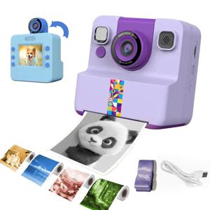 디지털 어린이 카메라 사진 촬영용 미니 프린터 휴대용 열 즉석 인쇄 사진 어린이 카메라 2.4인치 HD 비디오 장난감 선물