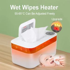 아기 물티슈 워머 나이트 라이트 포함, 휴대용 USB 충전 아기 물티슈 워머, 냅킨 히팅 박스 가정/차량용