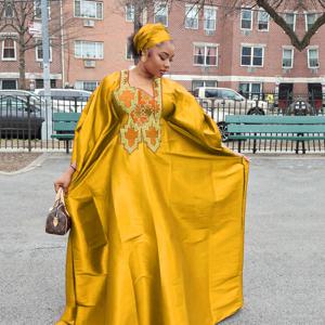 여성용 아프리카 의상 아바야 자수 플러스 사이즈 우아한 파티 교회 드레스