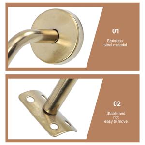 2개입 계단 난간 브래킷 프리미엄 내구성 핸드레일 벽걸이형 지지대 목재 강철 유리용 모던 홈 난간 지지대