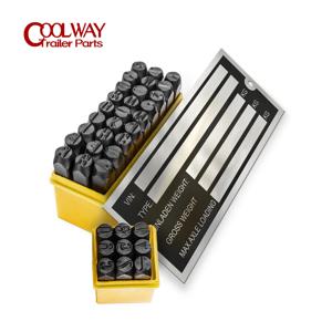 트레일러 블랭크 무게 표시판 (4mm 강철 다이 금속 숫자 및 문자 스탬프 펀치 세트 포함)