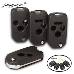 Jingyuqin 혼다 CRV 어코드 Civic Odyssey Fit 용 새 원격 2 버튼 플립 접이식 키 쉘 케이스 커버