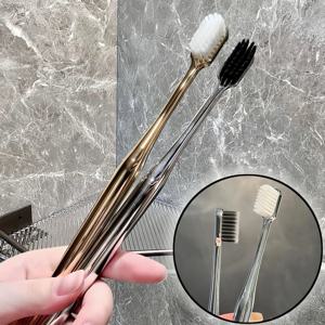 고급 럭셔리 성인 소프트 브리스톨 수동 칫솔 민감한 잇몸 딥 클리닝 가족 구강 케어 여행 휴대용 세척 매일