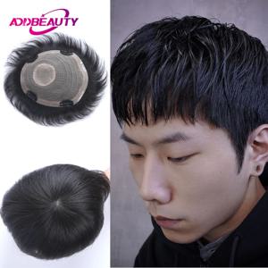 스트레이트 맨 가발 인간의 머리카락 100% 레미 인간의 머리 가발 스위스 레이스 PU 기계 인간의 머리카락 시스템의 가발 클립 자연 색상