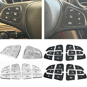 자동차 스타일링 스티어링 휠 버튼 커버 메르세데스 벤츠 GLC X253 C 클래스 W205 CLA GLA A 클래스 용 트림 스티커
