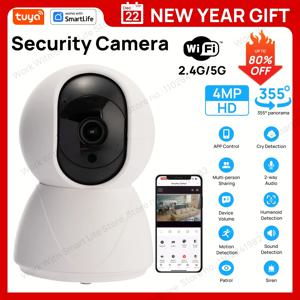 4MP QHD 스마트 보안 카메라 - PTZ 기능이 있는 Tuya WiFi 실내 카메라, 아기/애완동물 모니터, 2.4G 홈 보안 카메라, Tuya&Smart Life A