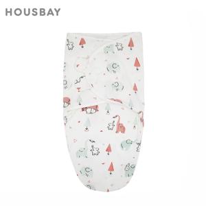 신생아 침낭 얇은 아기 배넷저고리 포장, 만화 코끼리 잠옷, 0-6 개월 여아 남아 담요, 0.5 TOG, 여름
