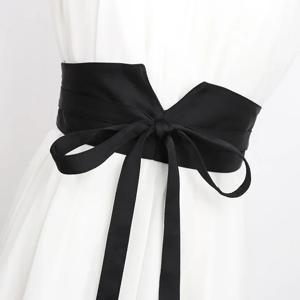 여성용 세련된 데일리 원피스 벨트, 새틴 블랙 와이드 웨이스트 코르셋, 수입 일본 스타일 기모노 액세서리 벨트, 2024