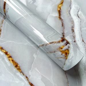 대리석 패턴 홈 장식을위한 자체 접착 벽지 다이닝 룸 주방 거실 배경 벽 오일 방지 스티커