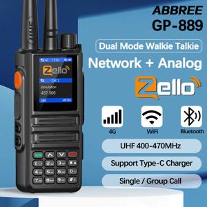 ABBREE GP-889 아날로그 및 네트워크 라디오 워키 토키 Zello 글로벌 POC UHF 블루투스 WIFI 2G 4G Sim 카드 안드로이드 양방향 라디오