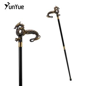 블랙 골드 럭셔리 드래곤 핸들 패션 워킹 스틱 파티 남자 우아한 빈티지 핸드 지팡이 레이디 드레스 워킹 지팡이 손잡이 93CM