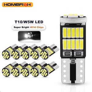 10PCS W5W T10 Led 전구 Canbus 4014 SMD 6000K 168 194 Led 5w5 자동차 인테리어 돔 독서 번호판 신호 LightLamp